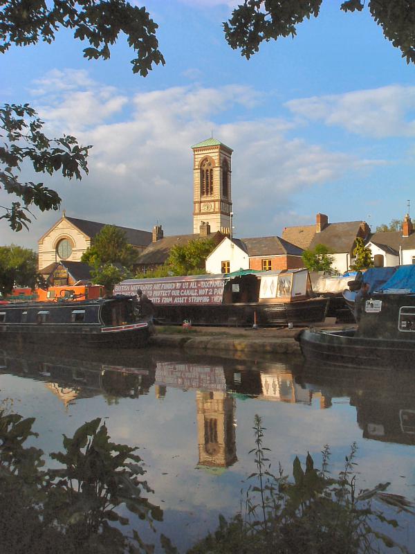 Oxford Canal and St Barnabas Church Sunset